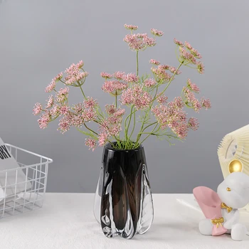 50CM bocciolo di fiore artificiale fiore di seta sposa che tiene i capelli dente di leone decorazione di nozze con foglie decorazione della casa