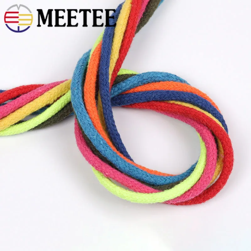 40Meters Meter 5mm Woven Cotton Rope 16 Strands Cord for Pants Waist Strong  Ropes Garment Handbag DIY Crafts Handmade Accessory