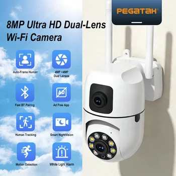8MP Wifi Camera Dual Lens Security Wireless Outdoor Cameras Two-way Audio AI Human Tracking Color Night Vision Baby Monitor 1