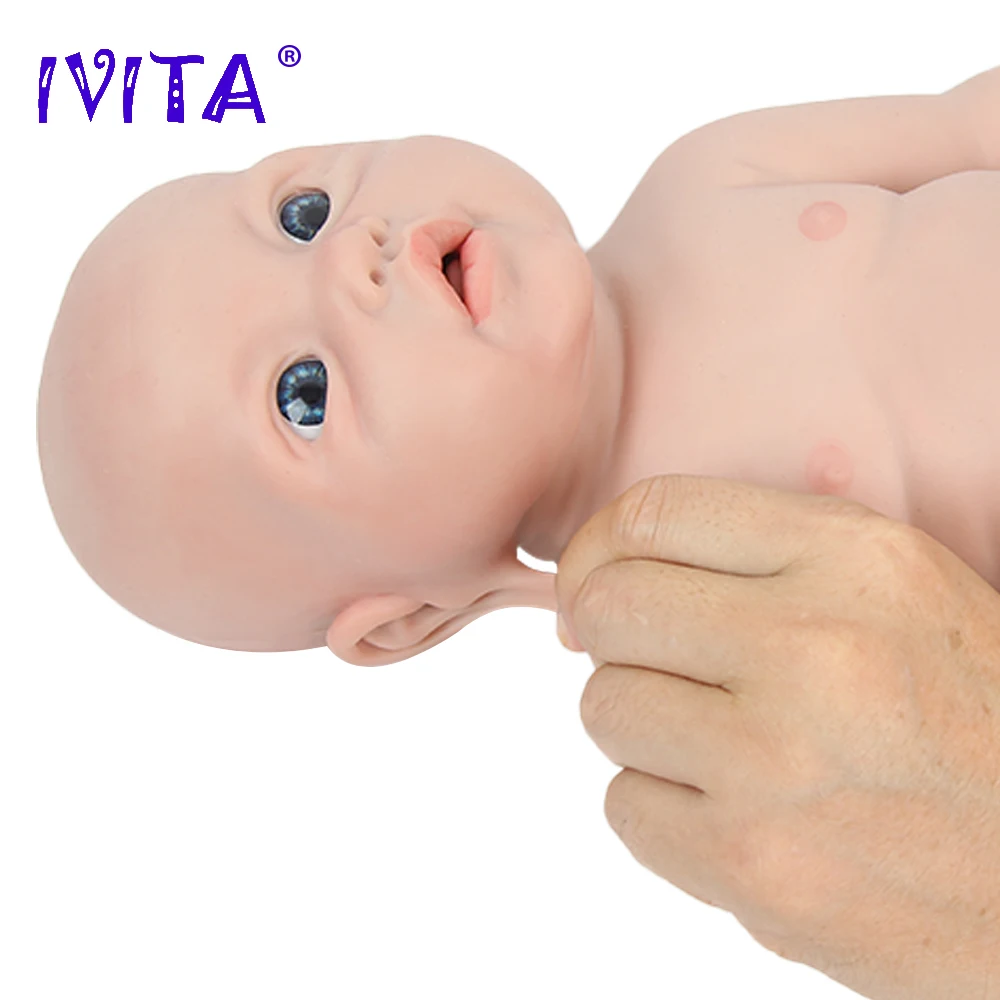 IVITA WG1526 43cm 2.69kg 100% Full Body Silicone Reborn Baby Girl Doll  Realistic Dolls Unpainted DIY Blank Babe Children Toys 4