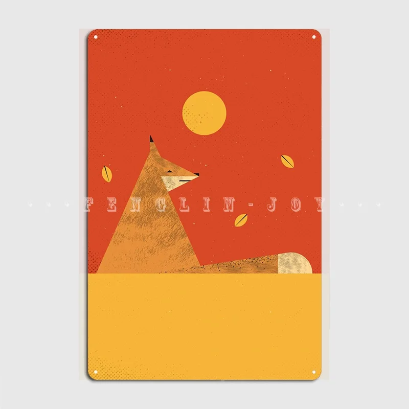 

Металлический плакат Fox, плакат для паба, бара, пещера, персонализированный плакат, жестяной плакат