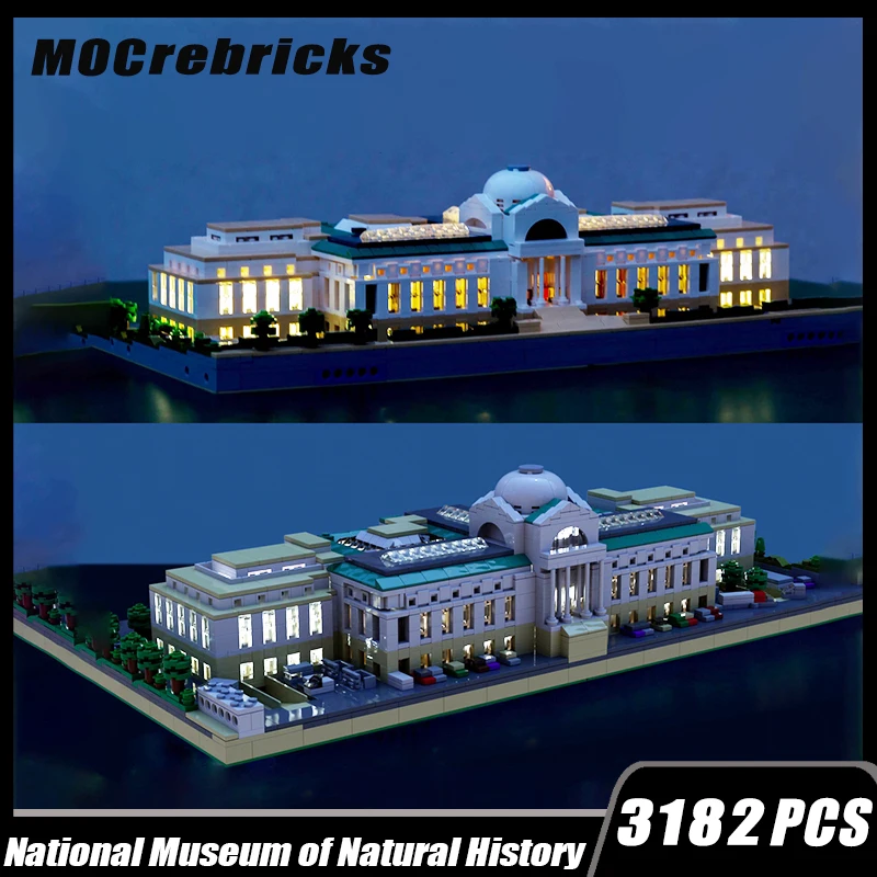Moc-57453 National Museum Of Natural History Building Modularisation Building Block Assembly Model Brick Toy Gifts