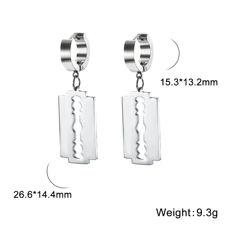 Punk Edelstahl Baumeln Ohrringe für Frauen Männer Hexe knoten Klinge Anhänger Ohr Hoop Ohrringe Hip Hop Piercing Schmuck Großhandel – Detail 17