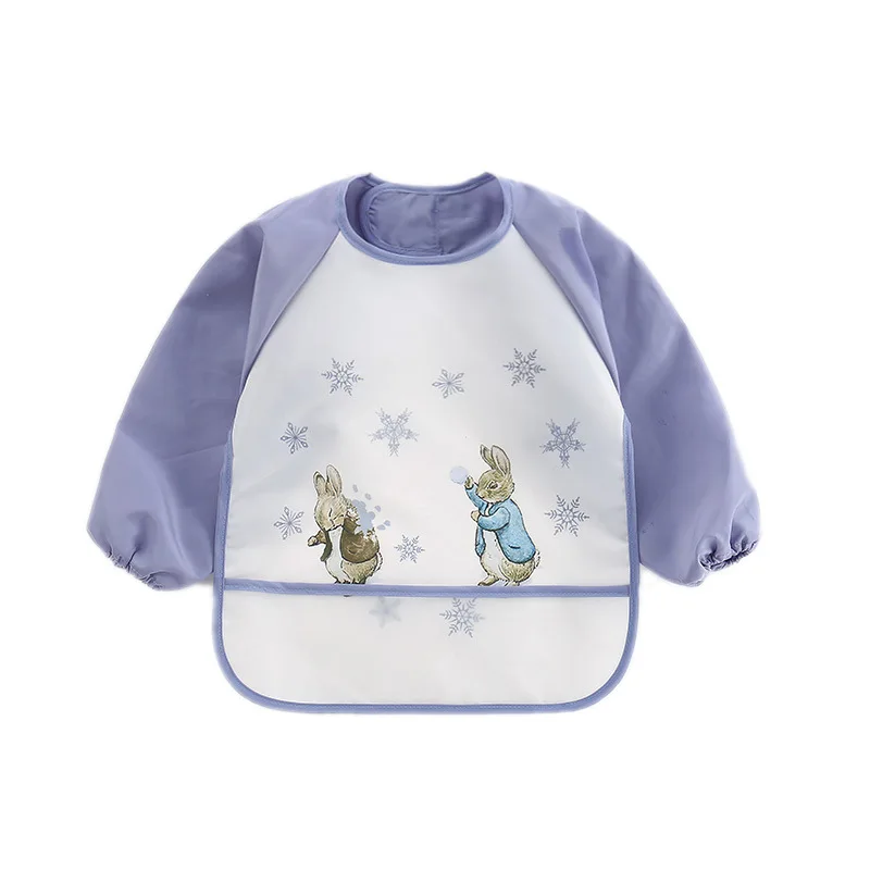 Baby Bibs Toddler Waterproof Long Sleeve Apron Cartoon Animals Children Feeding Smock 0-3Y baby bib feeding bib cotton bib set cotton bib silicone bib silicone feeding bib