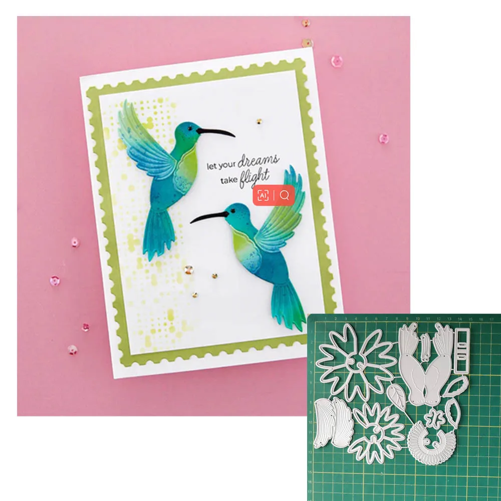 

birds Metal Cutting Dies DIY Decoration Scrapbook photo album Paper Embossing Craft Stencils