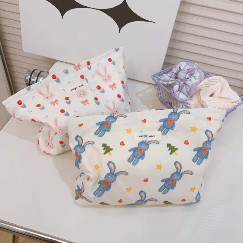 Large Capacity Women s Cotton Makeup Bag Travel Portable Toiletries Cosmetic Organizing Bags Multifunctional Makeup Clutch