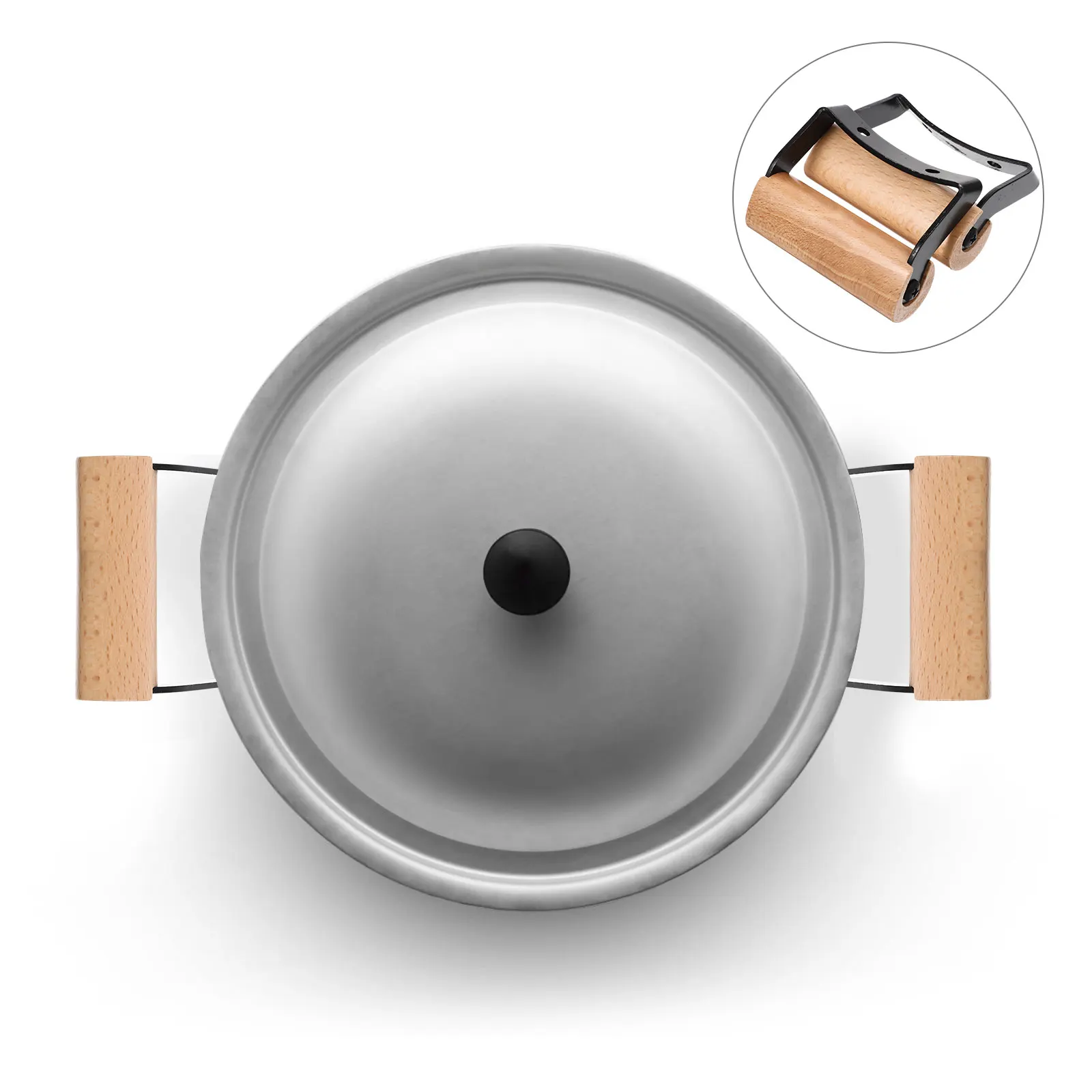 2Pcs Pot Handle Anti-Scald Pot Handle Heat-Resistant Steam Side Replacement Wood Supplies Wok Water Boiler