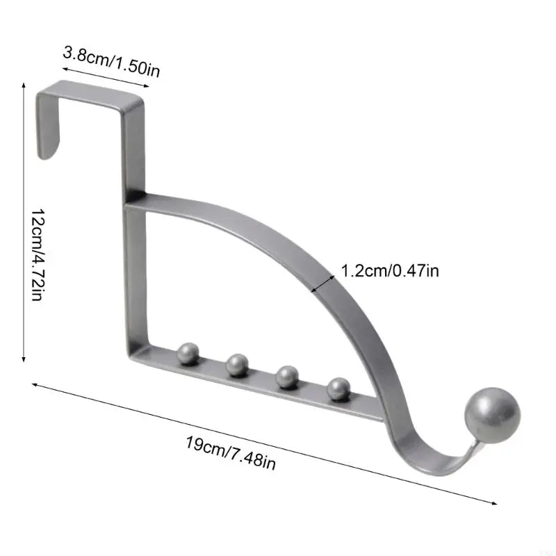 2Pieces Over The Door Hooks Hanger Multi Hanging Storage Organizers Valet Hooks Y4QC 6