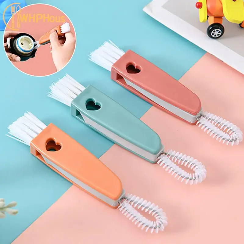 

3 In 1 Multifunctional Cup Cleaning Brushes Rotatable Cup Mouth Brush Bottle Cap Brush Household Groove Gap Cleaning Brush