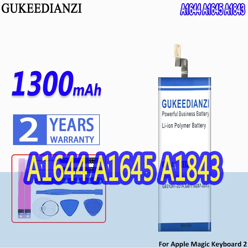 Batteria Gukeedianzi A1644 A1645 A1843 A1672 A1657 1300Mah/2600Mah Per Tastiera/Mouse Apple Magic 2 Wireless 020-00634 020-00633