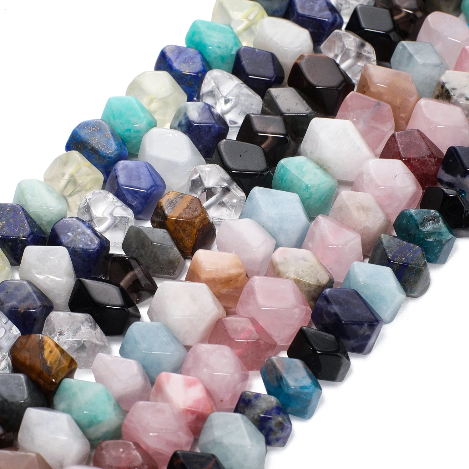 6x11mm natürliche unregelmäßige Rondelle gemischte Steinperlen Rosenquarz Tigerauge Lapislazuli Perlen für DIY Schmuck Armband 7,5 Zoll – Detail 10