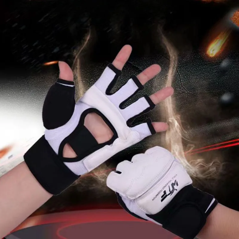 Taekwondo Gloves Hand Protector Adult Children's Half Finger Boxing Gloves Taekwondo Protector Hand