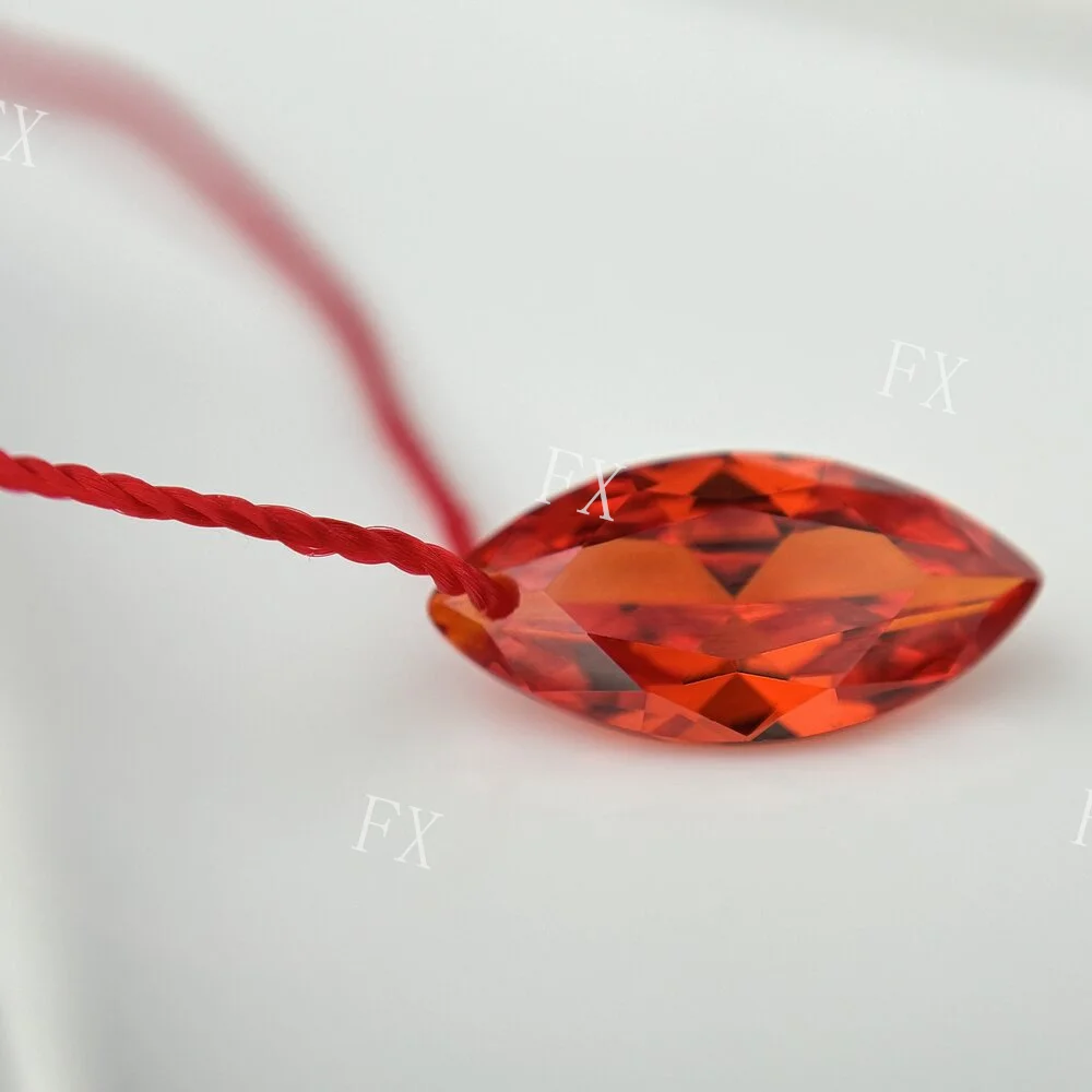

5A Marquise with Single Hole Orange Brilliant Cut CZ 4x8mm~8x16mm Loose Cubic Zirconia Stones Synthetic Gems for DIY Jewelry