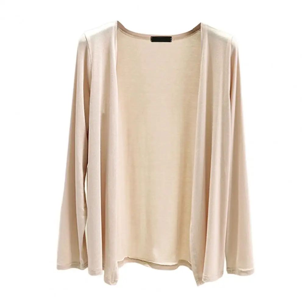 

Regular Fit Lightweight Coat Soft Breathable Women's Long Sleeve Open Front Cardigan Coat Stylish Outerwear for Females