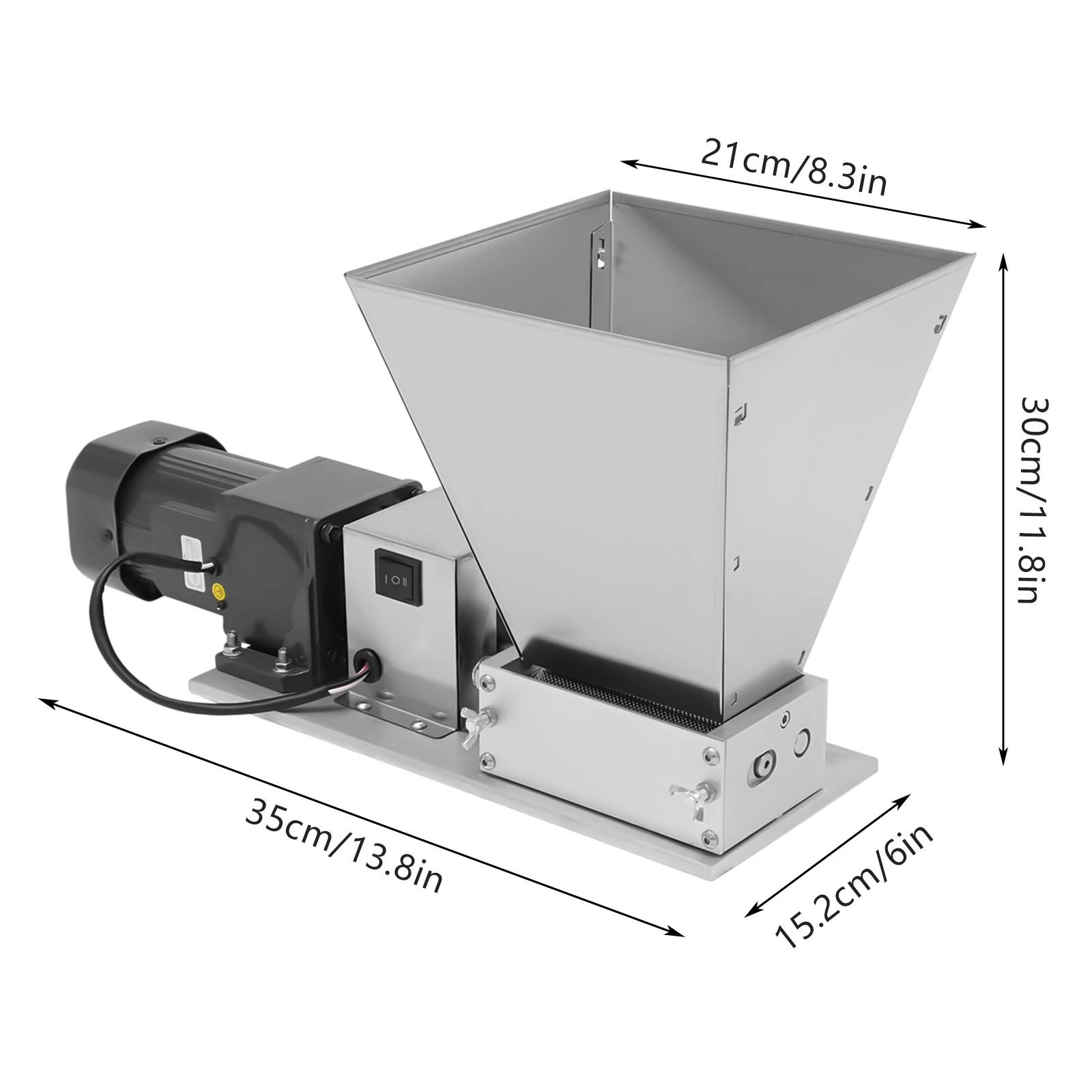 4L Electric Grain Mill Barley Feed Grinder Malt Crusher Rice Wheat Corn Grinder Stainless Steel, Al-alloy Wheat, Rice, Corn