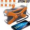 10000mAh Solar Hand Crank Emergency Radio AM FM NOAA Weather Radio Phone Charger Power Bank Dual Speaker Stereo Flashlight LED Reading Light SOS Alarm Survival Gear for Outdoor Camping Home 1