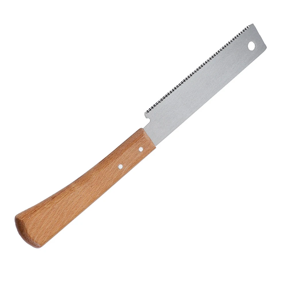 SK-5 고탄소강 소형 핸드 톱, 정원 가지 치기 톱, 단일 가장자리 나무 손잡이 톱, 편안한 그립 목공 도구, 12 인치