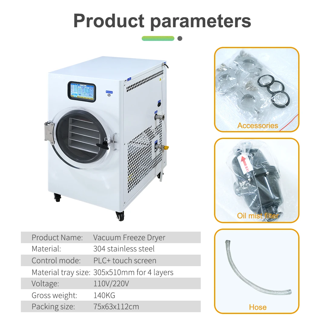 Dual Heated Freeze Dryer Machine for Flower Drying Automatic Electric Dual Heat