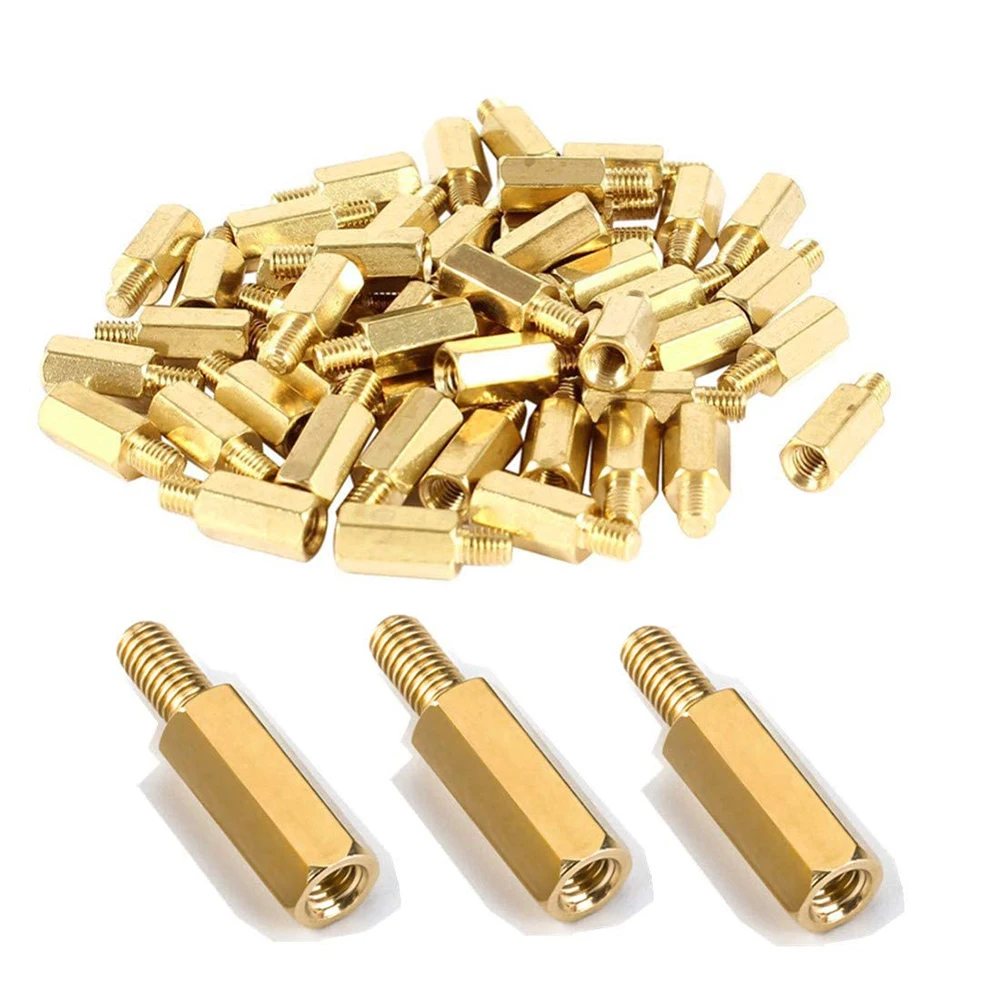 180pcs m2.5 male and female hex brass washer press riveting stud screw nut mixed set
