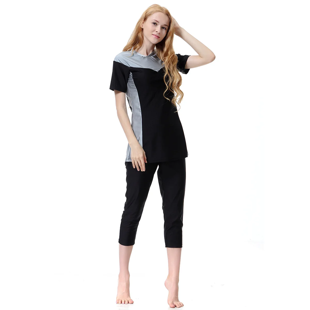 Maillot Bain 3 Pièces Femme - Manches Courtes Modeste