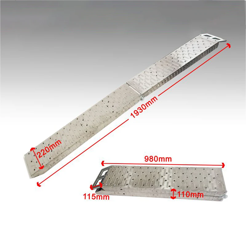 1PC ATV Loading Ramps Aluminum Ladder 750 lbs Capacity Scrambling Pickup Trucks Folding Ramps For Lawn Mower Trailer Motorcycle