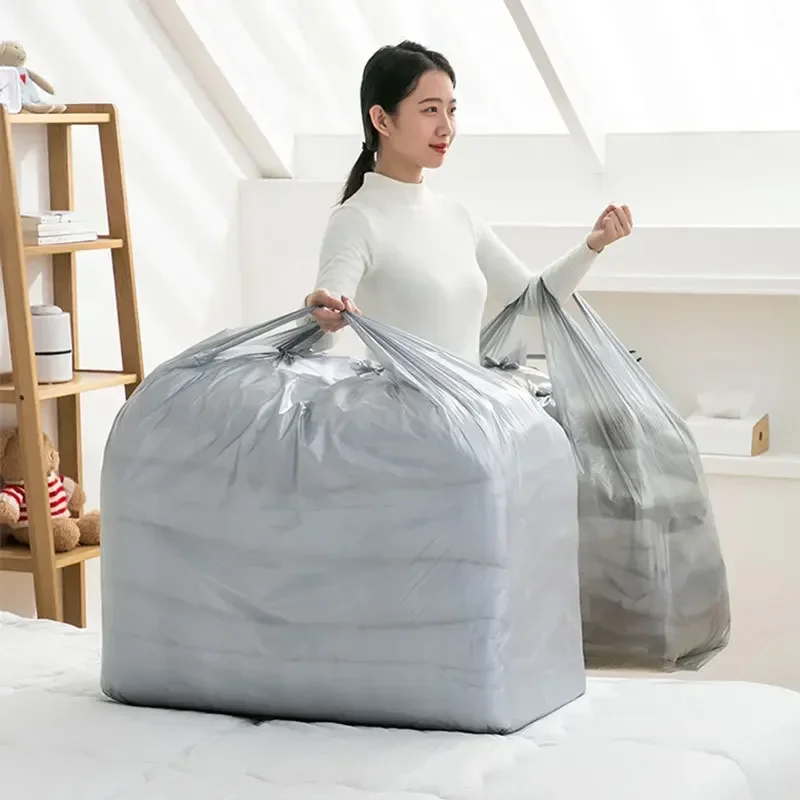 Super Large Silver Bags Thicken Plastic Moving Packaging Bag Transparent  with Handle for Duvet Blanket Bedding Clothing Storage - AliExpress