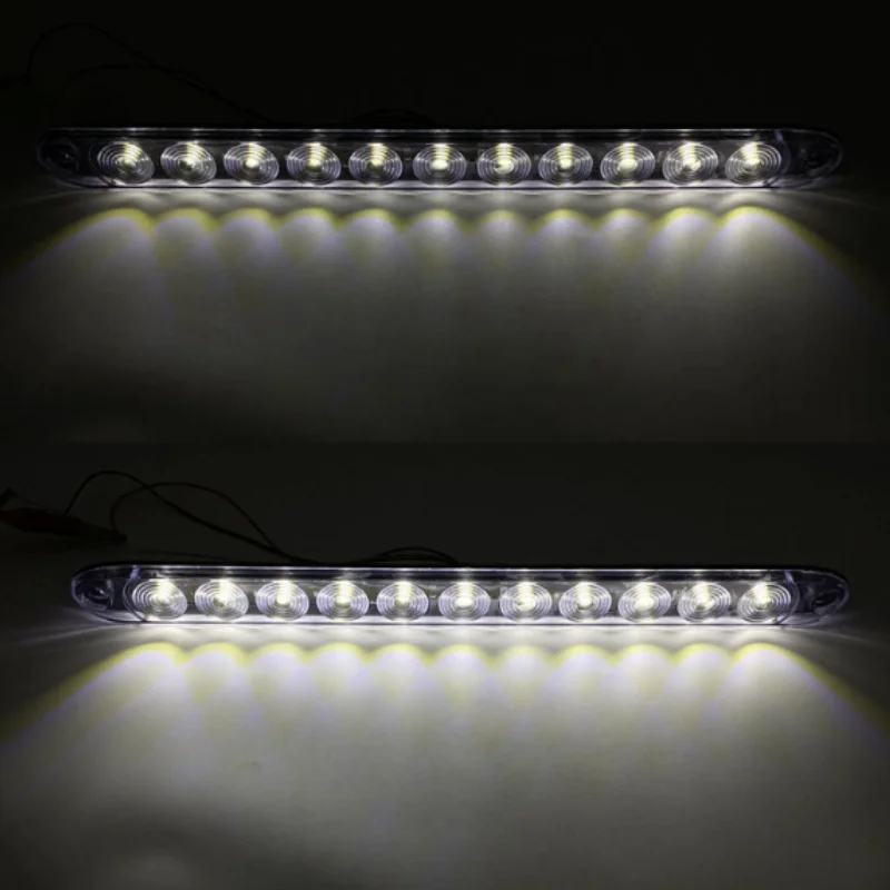 1 x wasserdichte 16-Zoll-LKW-Heckanhängerleuchte mit 11-LEDs und Bremsstopp, Park-Markerleiste mit hoher/niedriger Helligkeit – 12 V, bernsteinfarben, rot, weiß – Detail 4