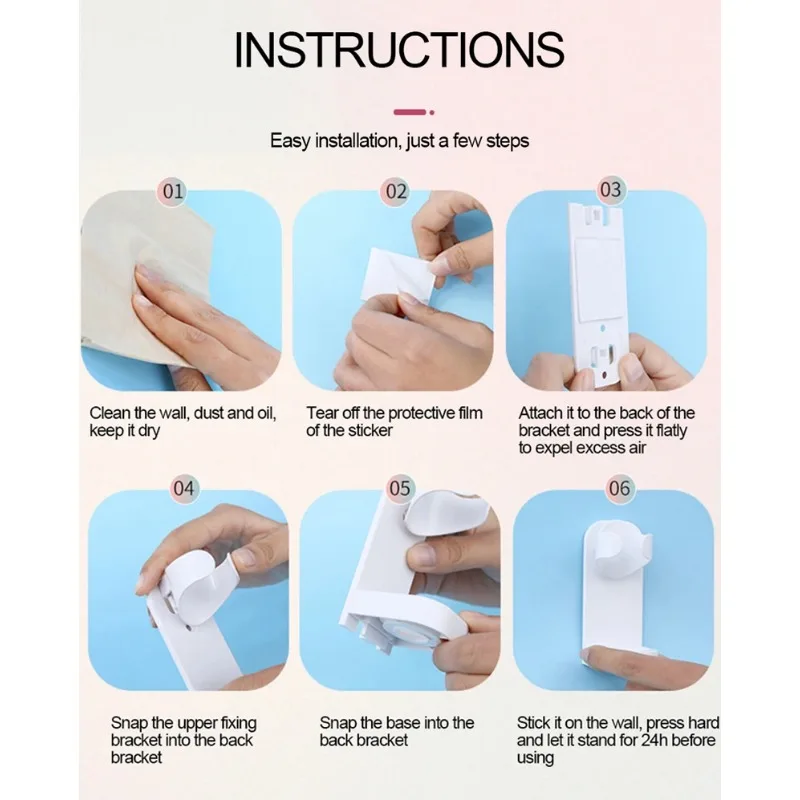 Traceless Toothbrush Holder Bath Wall-Mounted Electric Toothbrush Holders Adults Stand Hanger Bathroom Accessories