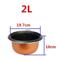 Durable Non-Stick 304 Stainless Steel Rice Cooker Inner Pot Replacement (2L 19.7xH10cm)