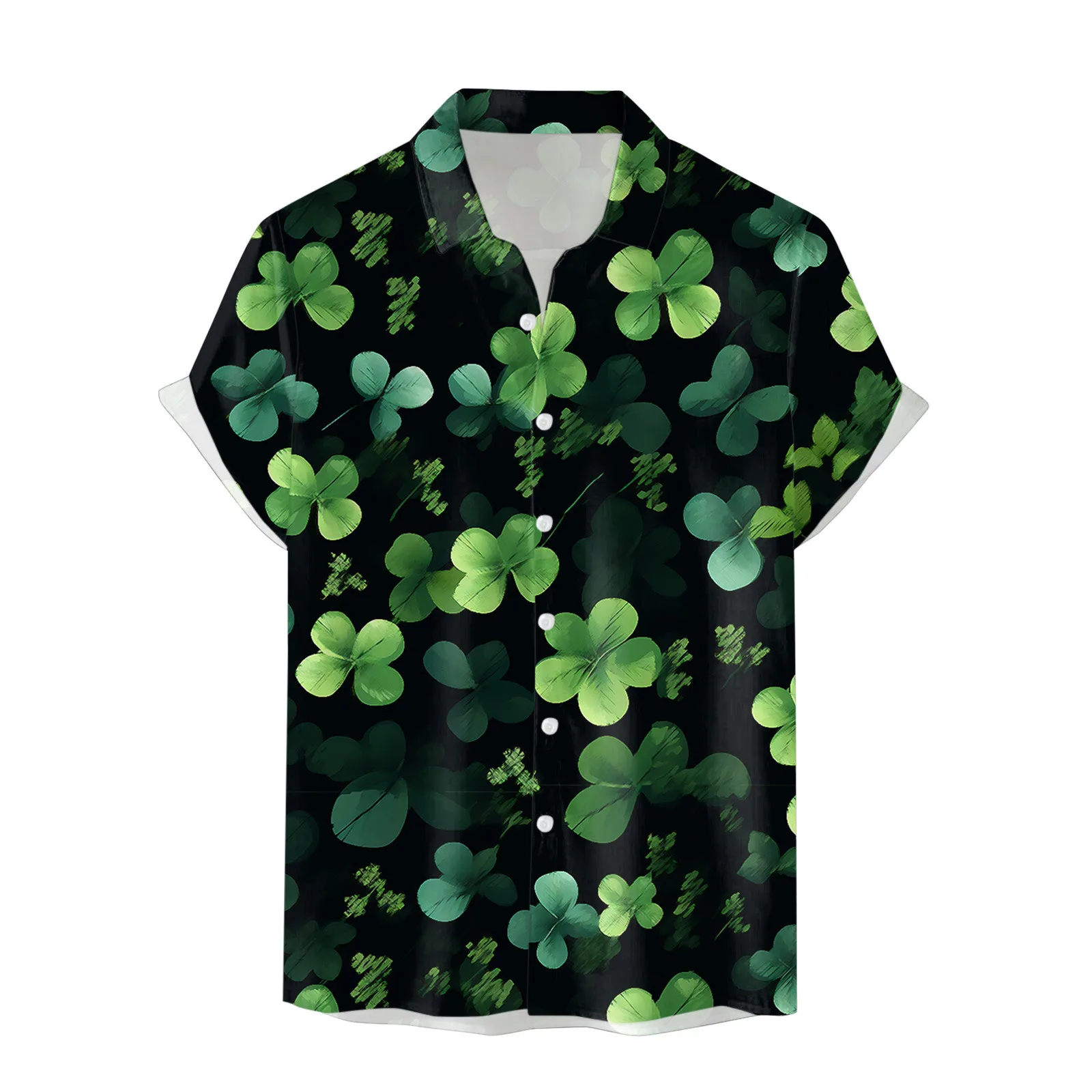 

Male St. Patricks's Day Short Sleeve Shirt Autumn Casual 3D Printing Hawaii Long Sleeve Streetwear For Spring Autumn Retro