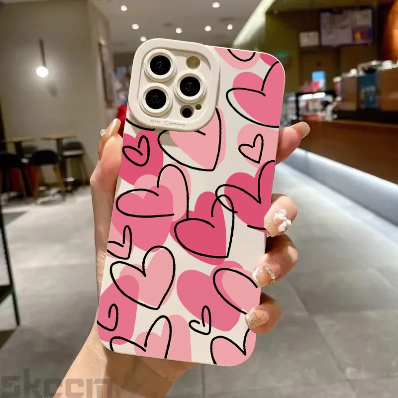 Vibrant Love Heart Patterned Phone Case Cover