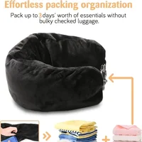 Travel Stuffable Neck Pillow Luggage Space-saving Portable Refillable Neck Support Cushion Car Train Airplane Headrest Pillow 2