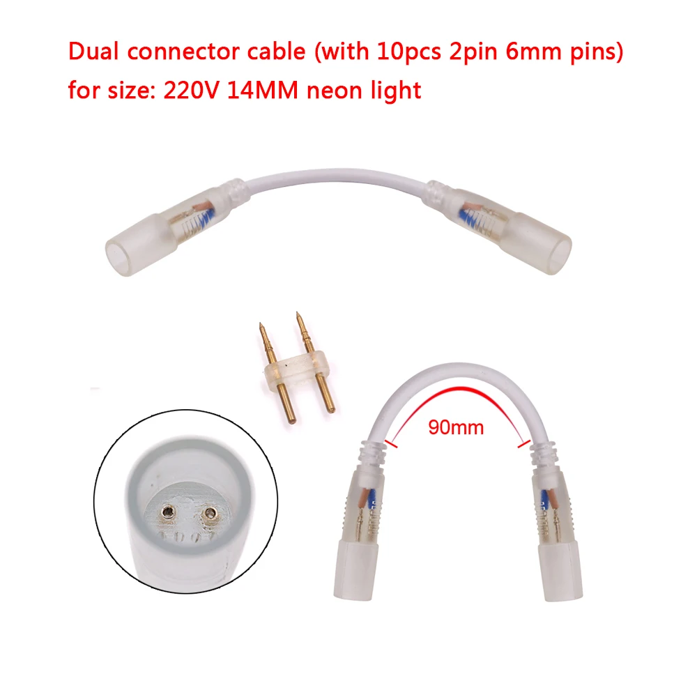 Conector de Corriente para Tira LED 220V - 10mm + Tapa Final