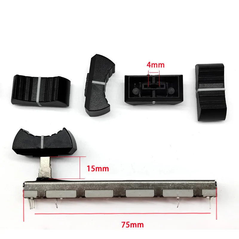 2 Pezzi Yamaha Mg124Cx Mixer Push Pin Doppio Potenziometro A20K, Lunghezza Maniglia 15Mm, 6 Pin 75Mm Cappello Nero