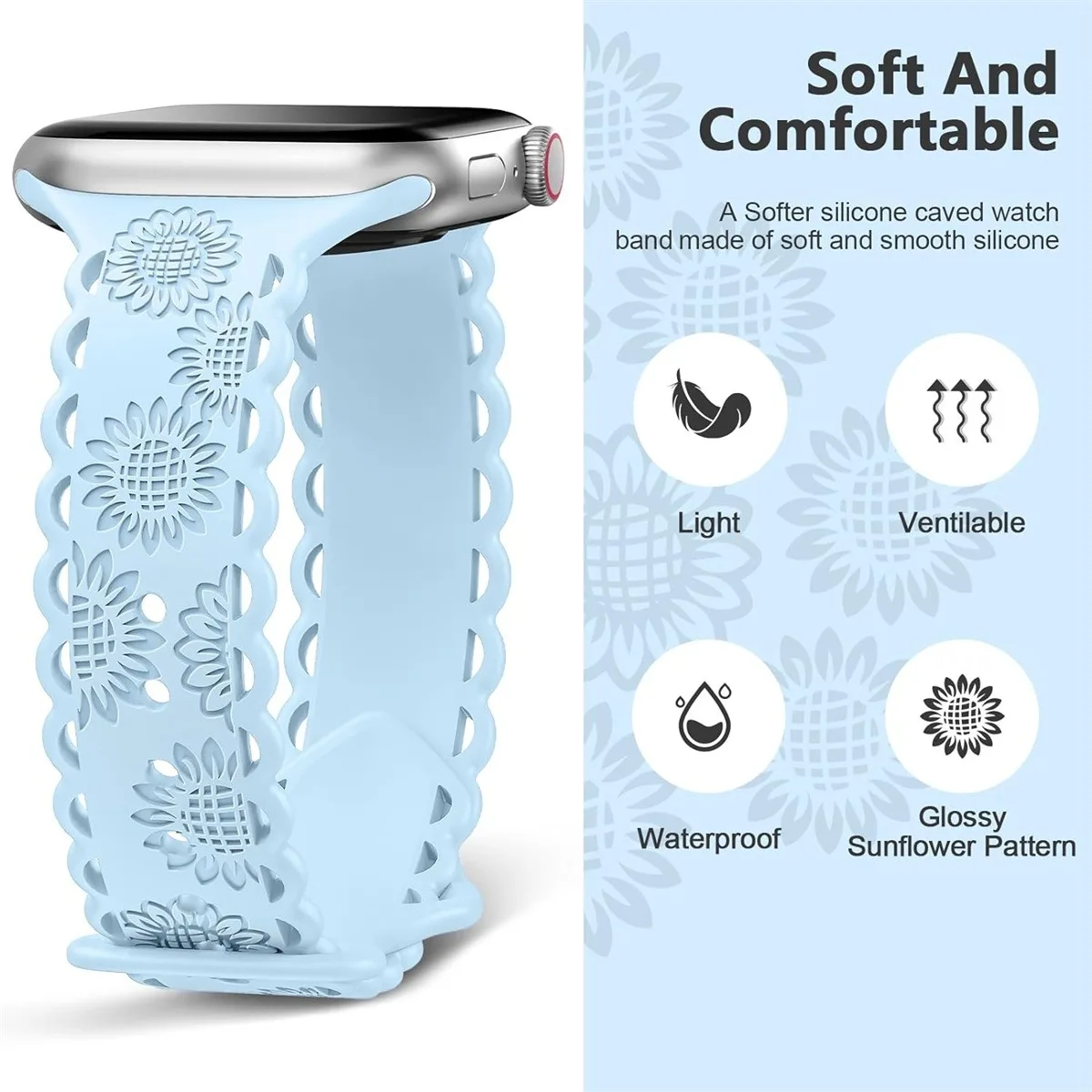 Silicone Watch Band For Smartwatch Sporty Comfortable Strap_voghion.com