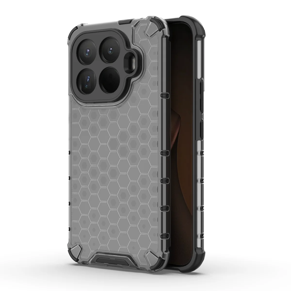 Luxury Transparent Honeycomb Shockproof Case - Translucent Anti-Fall Armor Cover