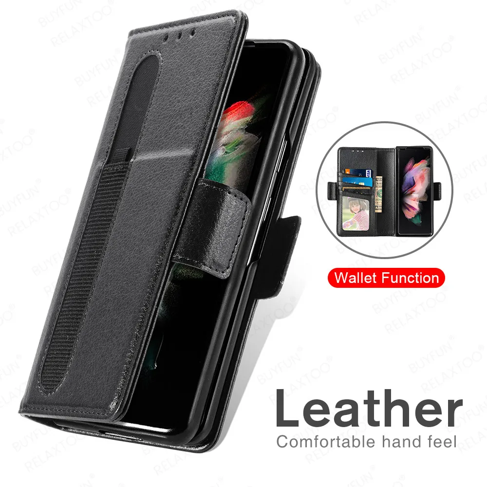 Custodia Magnetica Flip In Pelle Per Samsung Galaxy Z Fold4 Fold 4 5G Summg Zfold4 2022 Portafoglio Card Pen Slot Stand Book Cover Coque