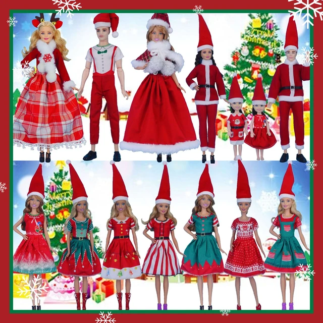 Carocheri roupas boneca barbie vestidos vestido vestido vestido com sapato  vestido conjunto presente de aniversario de natal de natal 69