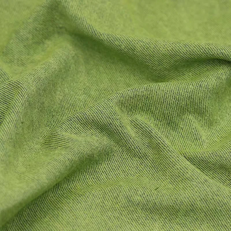 아보카도 그린 샌드 워시 청바지 원단 패션 두꺼운 데님 직물, DIY 바느질 바지 가방 코트 블레이저