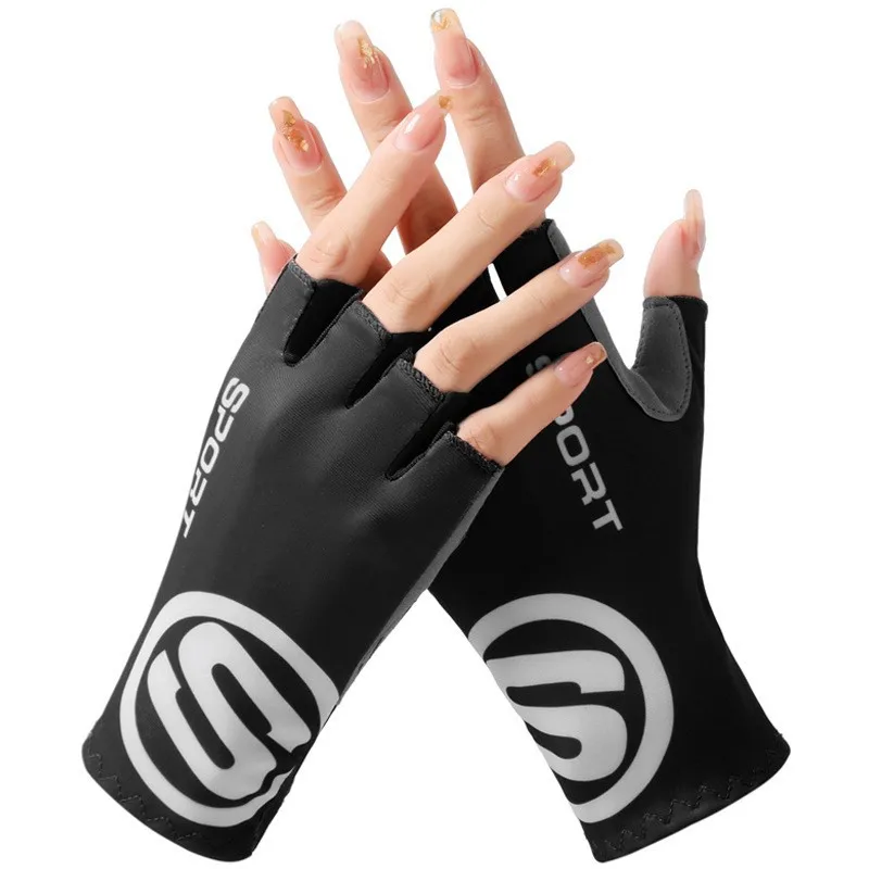 Short Cycling Gloves Fingerless Gloves Anti-slip Bicycle Lycra Fabric Half Finger Mitten for Mtb Road Bike Sports Racing 2