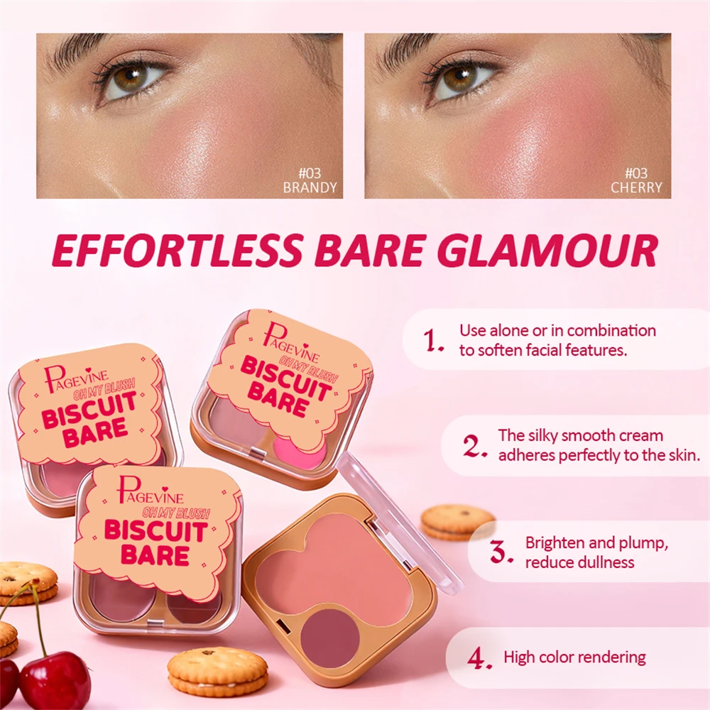 Face Reparing Palette Cream 3-in-1 Contour Blush Matte Shadow Highlighter 3D Nose Shadow Brightening Cookie Box Rouge Makeup_voghion.com
