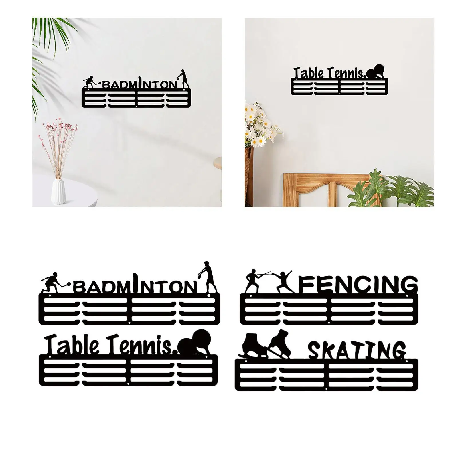 Sport-Medals-Hanger-Wall-Mounted-Award-Ribbon-Organizer-Fencing-Race ...