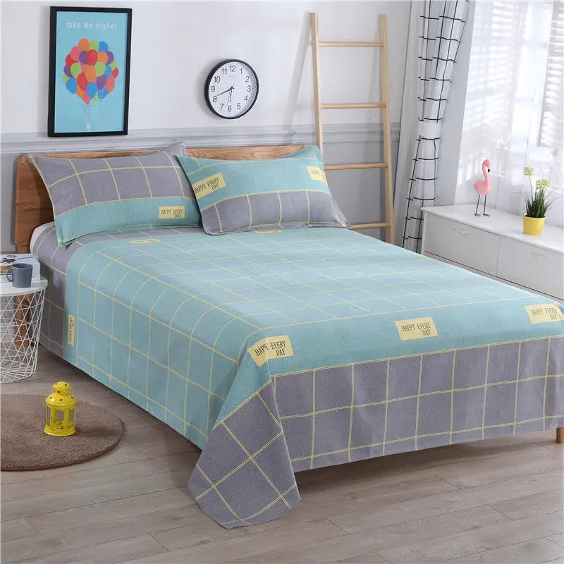 

100% Cotton Old Coarse Cloth Bed Sheet Thickened Non-pilling Bed Sheet Pillowcase 2/3 Pieces Set of Soft and Breathable Bedding