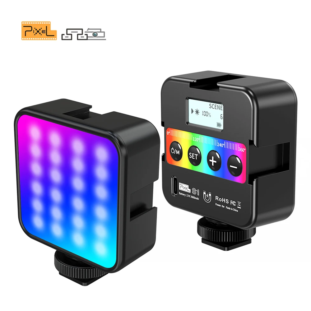 

Pixel S1 RGB LED Fill Light 2500-9500K On Camera Pocket Video Light For Selfie Video Shooting Photography Lamp