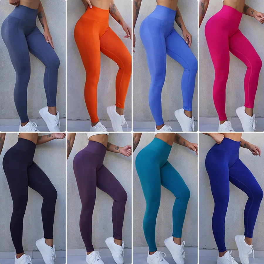 Alphalete-Calça Feminina Solider Color Yoga, Leggings Hip Lifting