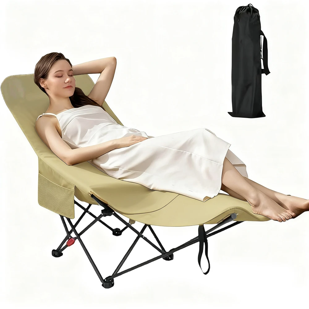 Fauteuil pliant réglable avec repose-pieds intégré - Siège pêche camping plage avec sac de rangement