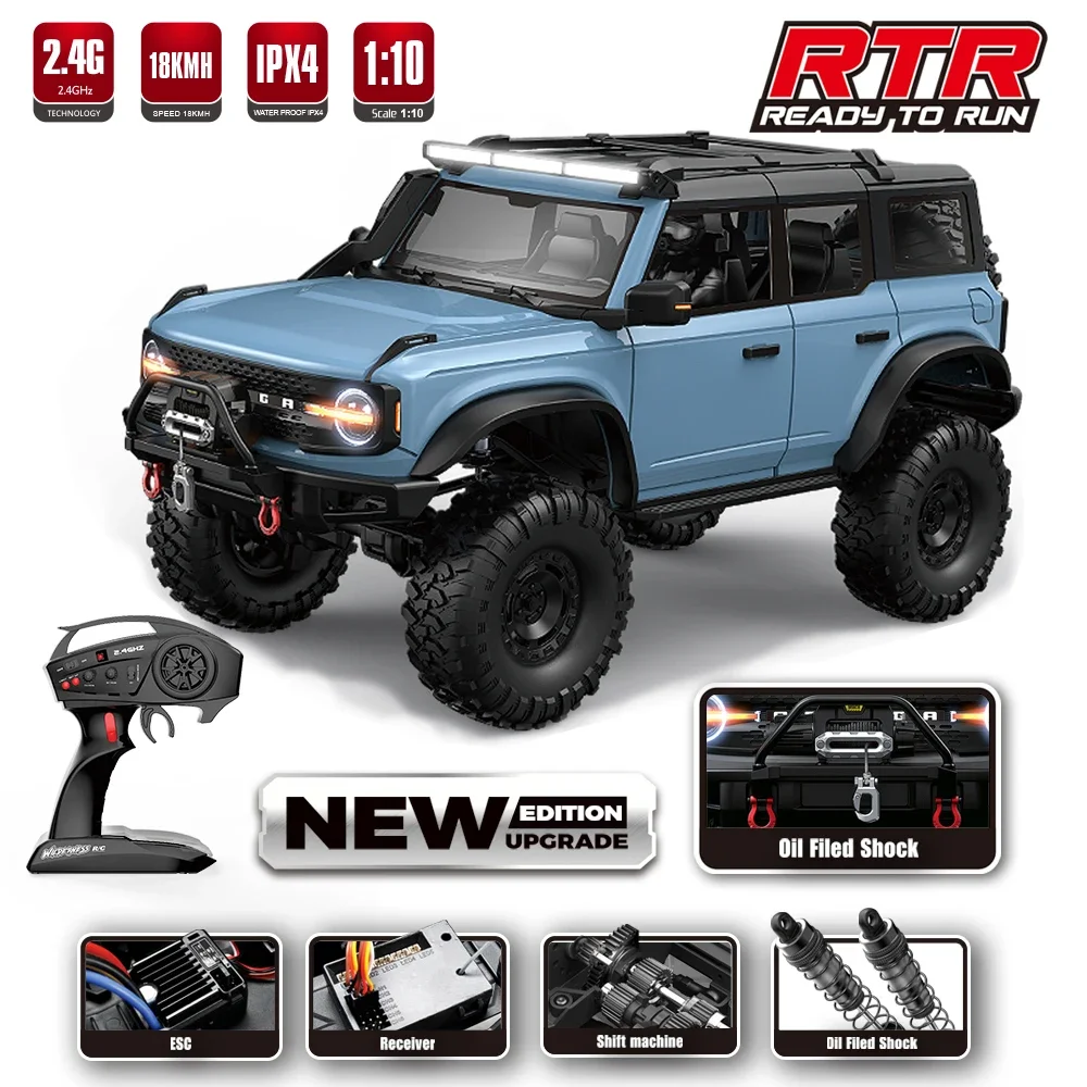 New 1/10 RC Car 4WD RTR HB R1001 Horse Full Scale with LED