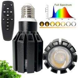 Enhanced Plant Growth LED Bulb with Remote Control, Full Spectrum Lighting, Dimmable E27 - 85 - 265V (Grow Light Bulb)