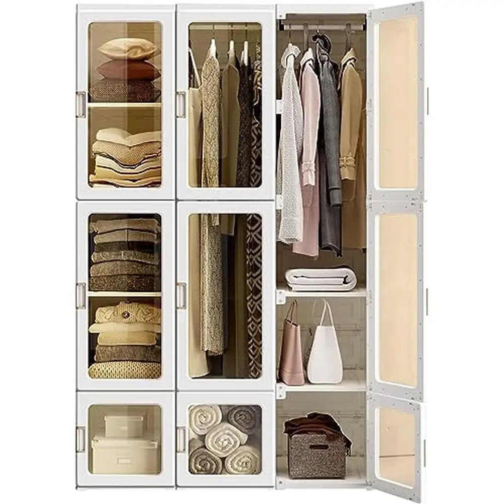 

Шкаф-Органайзер Пластиковый с 8 ящиками и магнитной дверью, 19,7 дюйма, Д x 40,2 дюйма, Ш x 67 дюйма