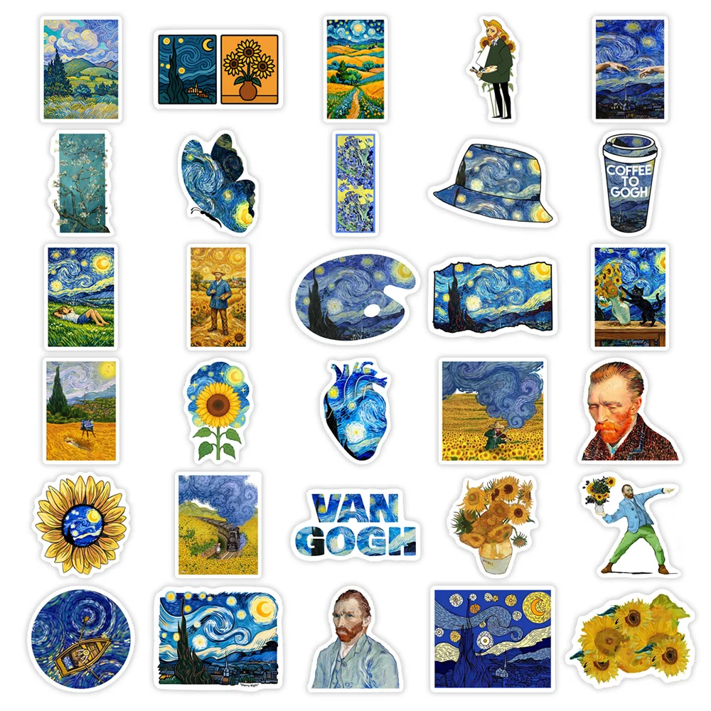 Van Gogh Starry Night Aesthetic Waterproof Vinyl Sticker